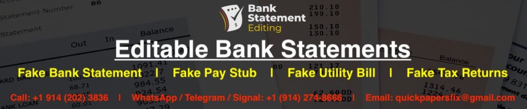 Editable Bank Statements